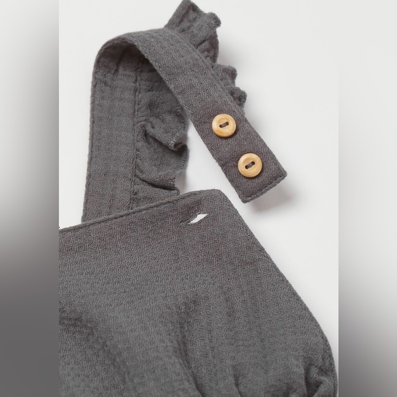 H&M- Gray Cotton Overall Dress - Picture 4 of 4